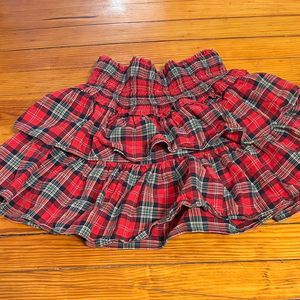 Janie and Jack Red Plaid Ruffle Skirt